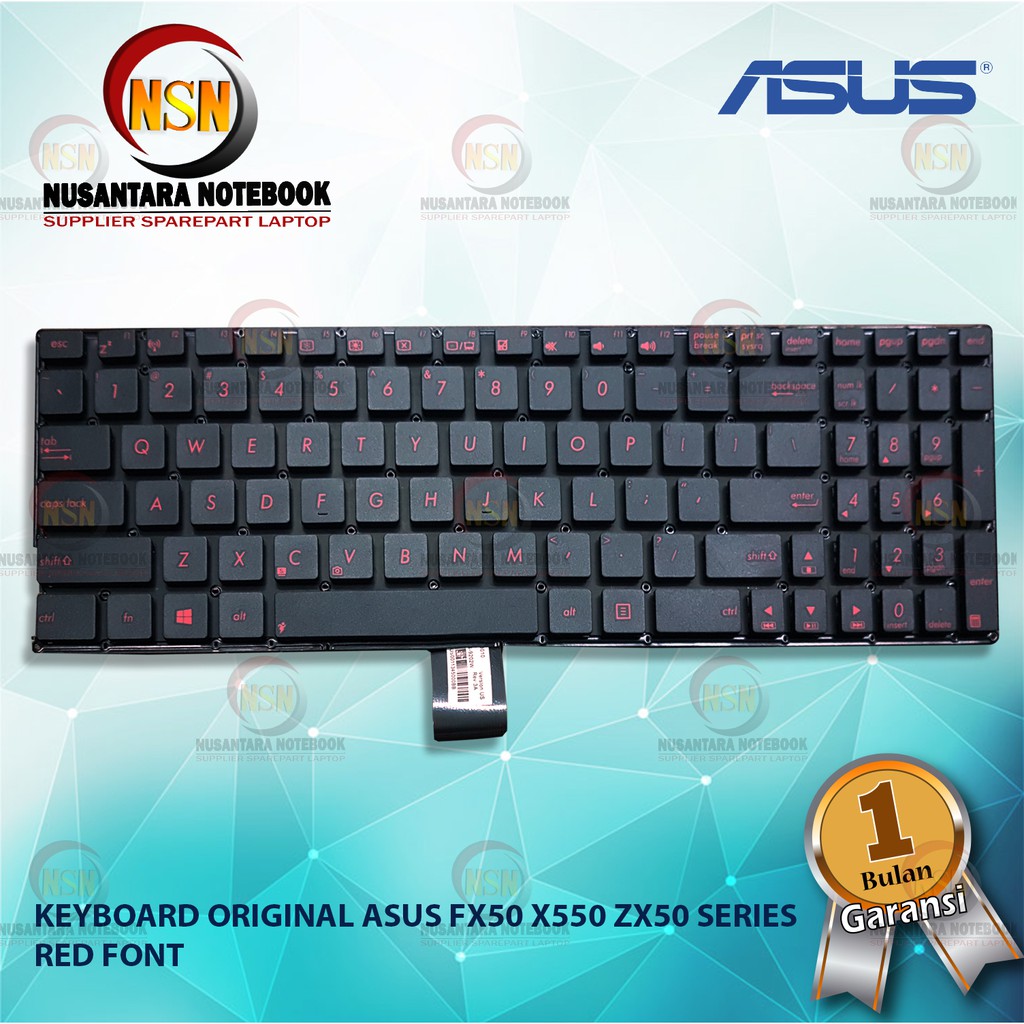 Keyboard Original Asus FX50 X550 ZX50 Red Words Font Series