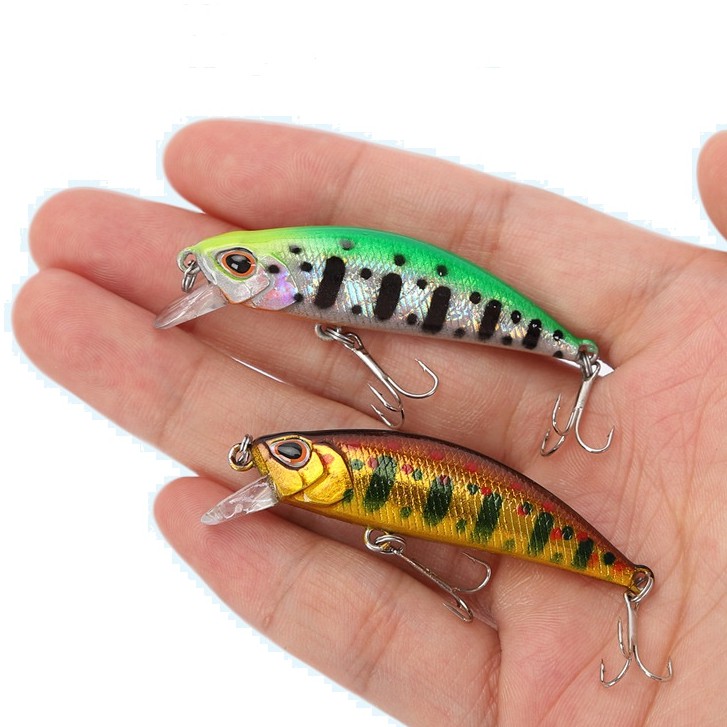 SYFishing 1Pcs 50mm 5g Umpan Pancing Buatan Bentuk Ikan Kecil Mata 3d Bahan Keras Ukuran Fishing Lure