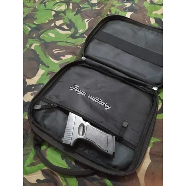 Range Bag AA IPSC  Tas Pistol Hand Gun Bag  Tas Airsoft  Holster Tas Pistol Selempang Warna Hitam