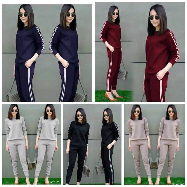 SET LINA Stelan SET TRAINING LINA stelan fashion korea stelan baju olahraga wanita tranning murah