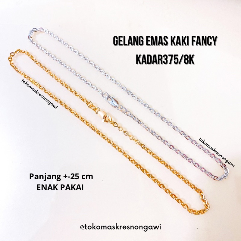 Gelang Kaki Emas Fancy kadar 375/8k EMAS ASLI