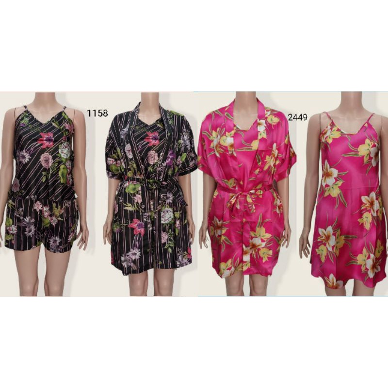 BAJU TIDUR WANITA KIMONO SATIN  1158