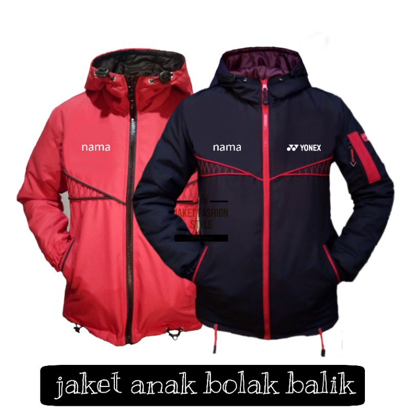 jaket Badminton Yonex anak / jaket anak bolak balik terbaru / jaket anak original berkualitas