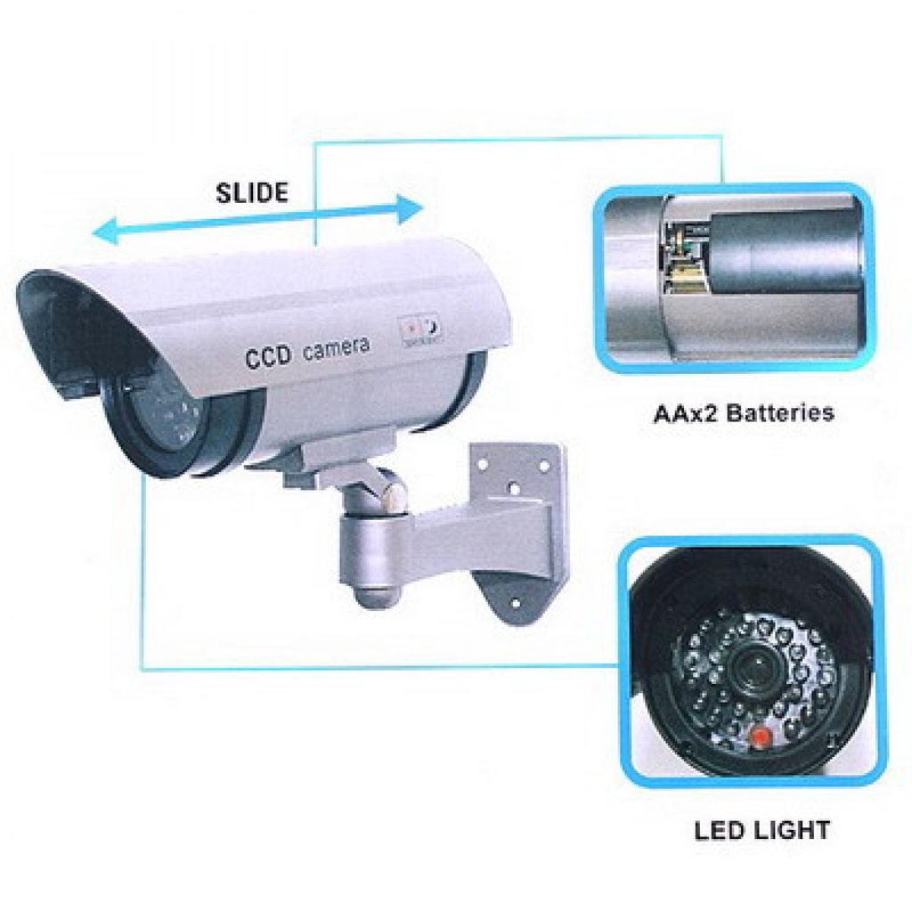 Kamera CCTV Palu Dummy IR LED - S-DIC-0102 / Kamera CCTV Mirip Asli Palsu Pengeceoh Maling Fake Outdoor Replika