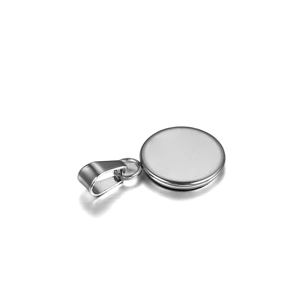 10pcs/lot 6-25mm Stainless Steel Blank Trays Pendant Settings With Clasps Cabochon Base Bezel For DIY Jewelry Making Supplies