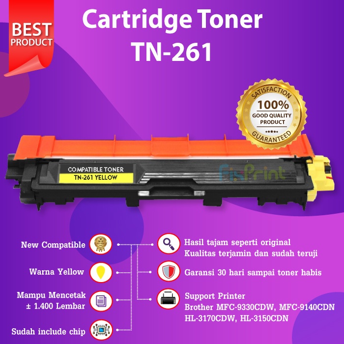 Cartridge Toner TN-261 TN261 Compatible Printer Brother MFC-9330CDW 9140CDN HL-3150CDN 3170CDW