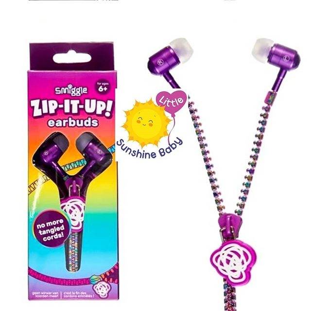 Smiggle Zip It Up Earbuds Earphone - Smiggle Earphone Ori