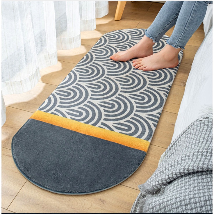 ANTI SLIP ALAS KAKI KARPET KESET PANJANG UNIK MODERN MINIMALIS BULU SUPER HALUS LEMBUT UKURAN 50X120