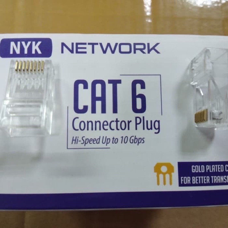 Konektor Rj45 Lan Cat 6 NYK 50pcs Connector Rj45 Cover Cat6 NYK ORIGINAL