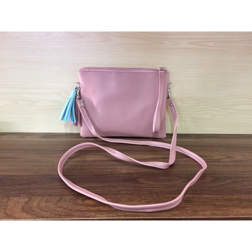 LUNA Sling Bag and Clutch With Tassels (bahan miniso)