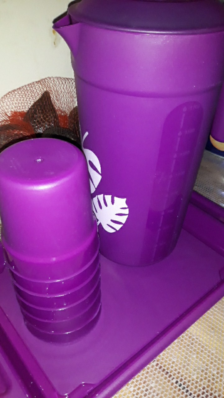 Eskan Pitcher Teko Set 2l Gelas Pelangi Plastik Bpa Free Aman Tidak Bau Plastik