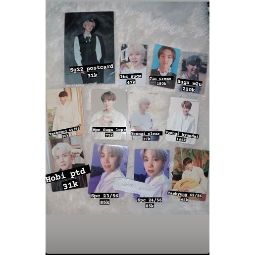 official photocard post card mpc suga yoongi jin Taehyung j-hope sg22 its 2 ld butter m2u seokjin cr