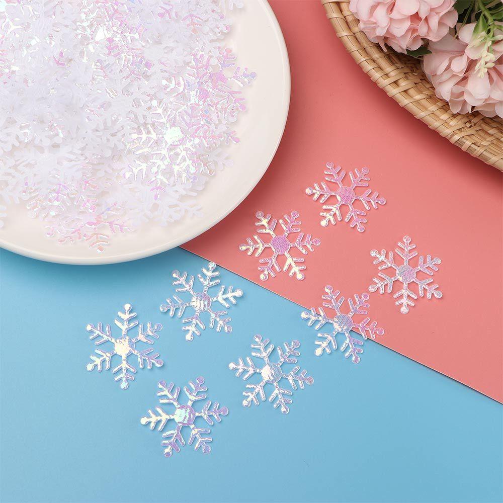 Top100/200/300pcs Natal Confetti DIY Craft Dekorasi Rumah Perlengkapan Pesta Ulang Tahun Xmas Snowflake