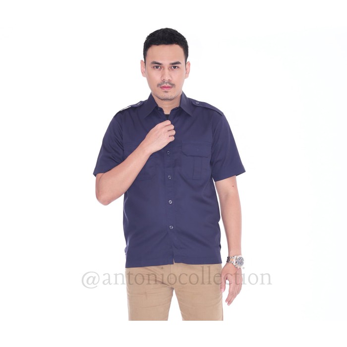 Kemeja / Baju PDH , PNS , Dinas , Pemda Biru Dongker Lengan Pendek