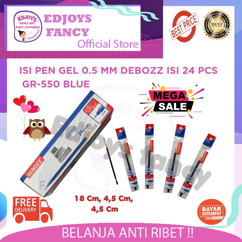 

Edjoys Debozz 24 pcs Isi pulpen gel Tizo 0.5 mm Refill pen gel Tizo DB-550