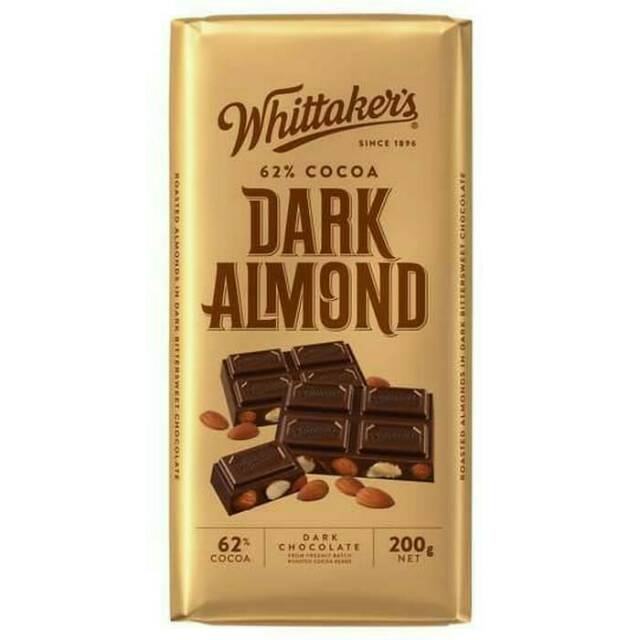 

Whittaker's Dark Almond Chocolate Bar Coklat Import