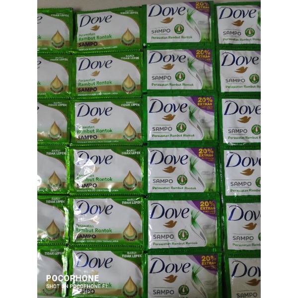 Dove Shampo Renceng 12 Pcs Perawatan Rambut Rontok Rencengan Sampo Hair Fall Anti Ketombe Dandruf