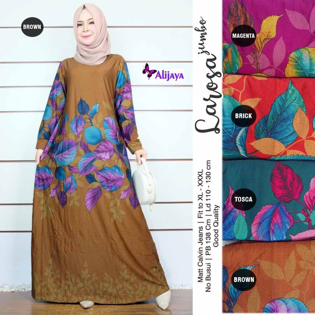 Gamis Dress Larosa Jumbo Bigsize by Alijaya