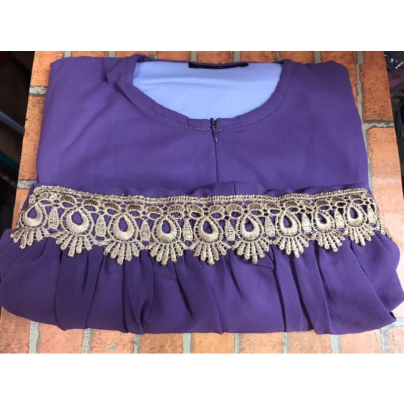 GAMIS CERUTY BABYDOLL MIX RENDA DADA LENGAN