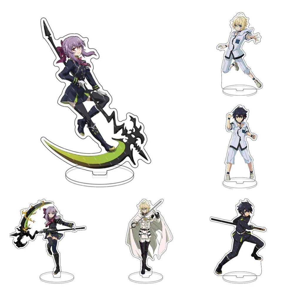 Lanfy Stand Figure Anime Koleksi Kawaii Desk Decor Model Figure Transparan Karakter Anime Plat Akrilik