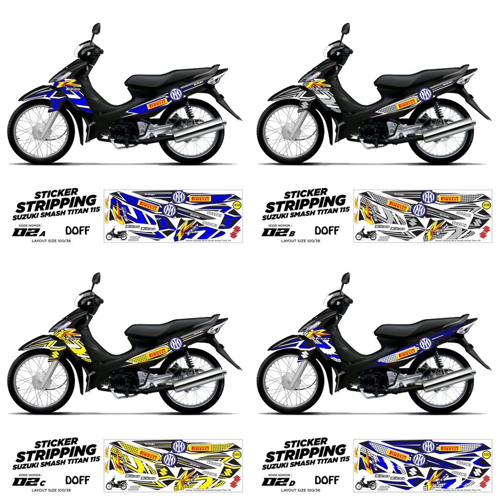 Stiker Striping Decal Suzuki Smash Titan 115 2010 - 2013 Variasi AR-02 DOFF Semua Ready COD