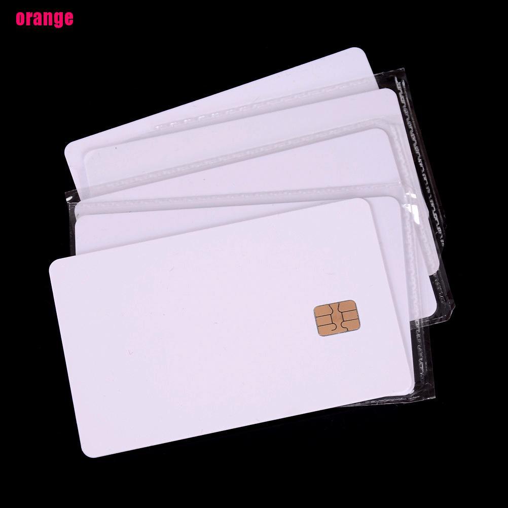 (Happy) 5pcs Ic Card Iso Pvc Dengan Chip Sle4442 Warna Putih