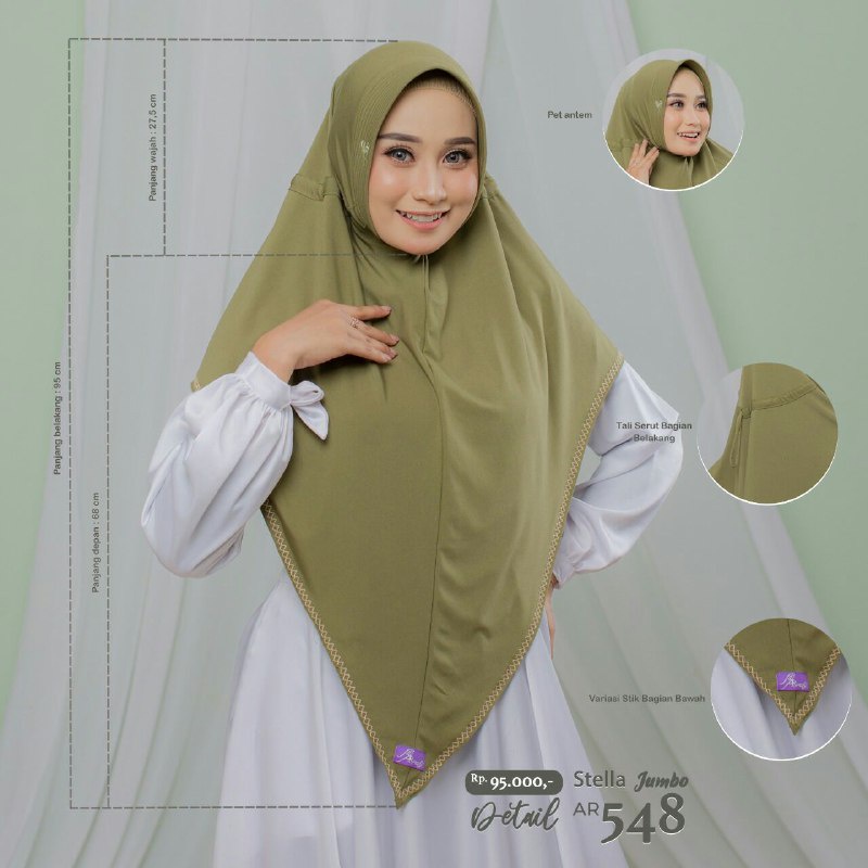 HIJAB INSTAN JUMBO ARRAFI AR 548 JILBAB JUMBO AR RAFI TERNYAMAN HIJAB JUMBO SERUT