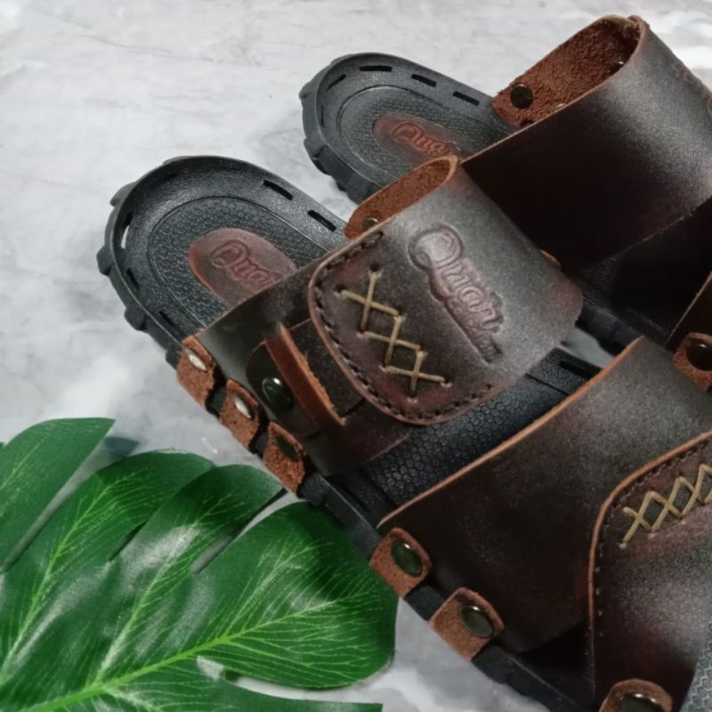 Sandal casual pria kulit asli/Sandal kokop pria kulit asli