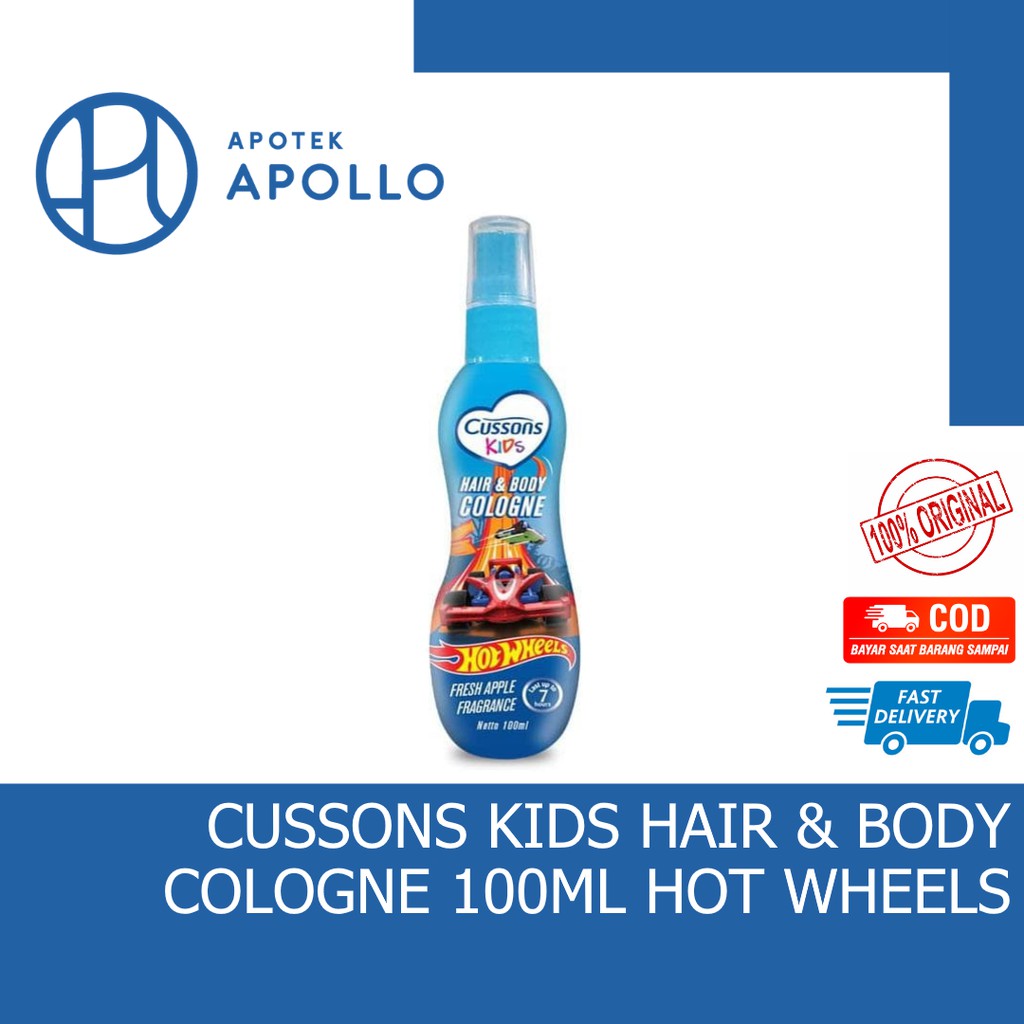 CUSSONS KIDS HAIR BODY COLOGNE HOT WHEELS FRESH APPLE 100ML