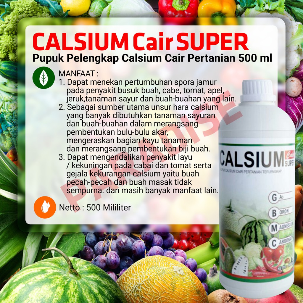 PUPUK CALSIUM CAIR 1 LITER - perangsang bunga penguat bunga Pupuk Calsium Cair Calsium Super Calsium
