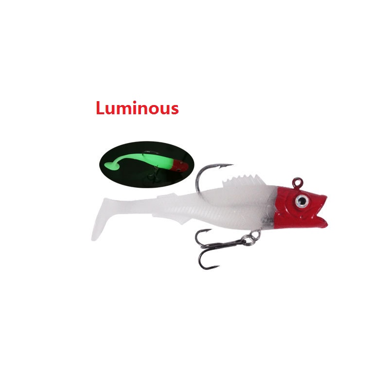 1Pcs New Soft Umpan Pancing Swimbait 9cm 14g Luminous Fishing Lure Ikan Bass Wobbler Sinking Bait Kail Memancing Tackle