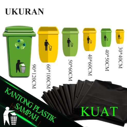 Kantong Plastik Sampah HD Ukuran 60X100cm 90X120cm Trash Bag Hitam  60 Micro Tebal