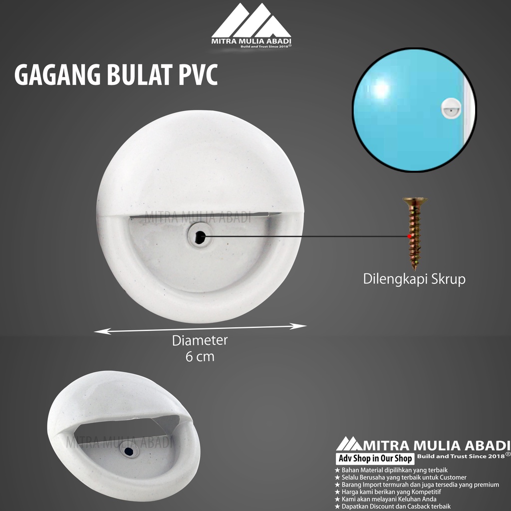 Gagang Tarikan Handle Pintu PVC Kamar Mandi