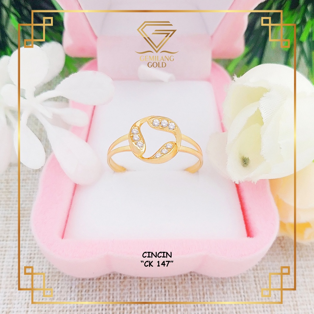 CINCIN EMAS KADAR 300 (6K) & 375 (8K) MODEL KOIN BALING BALING KIPAS CINCIN CEWEK KOREA KASUAL (CK 1