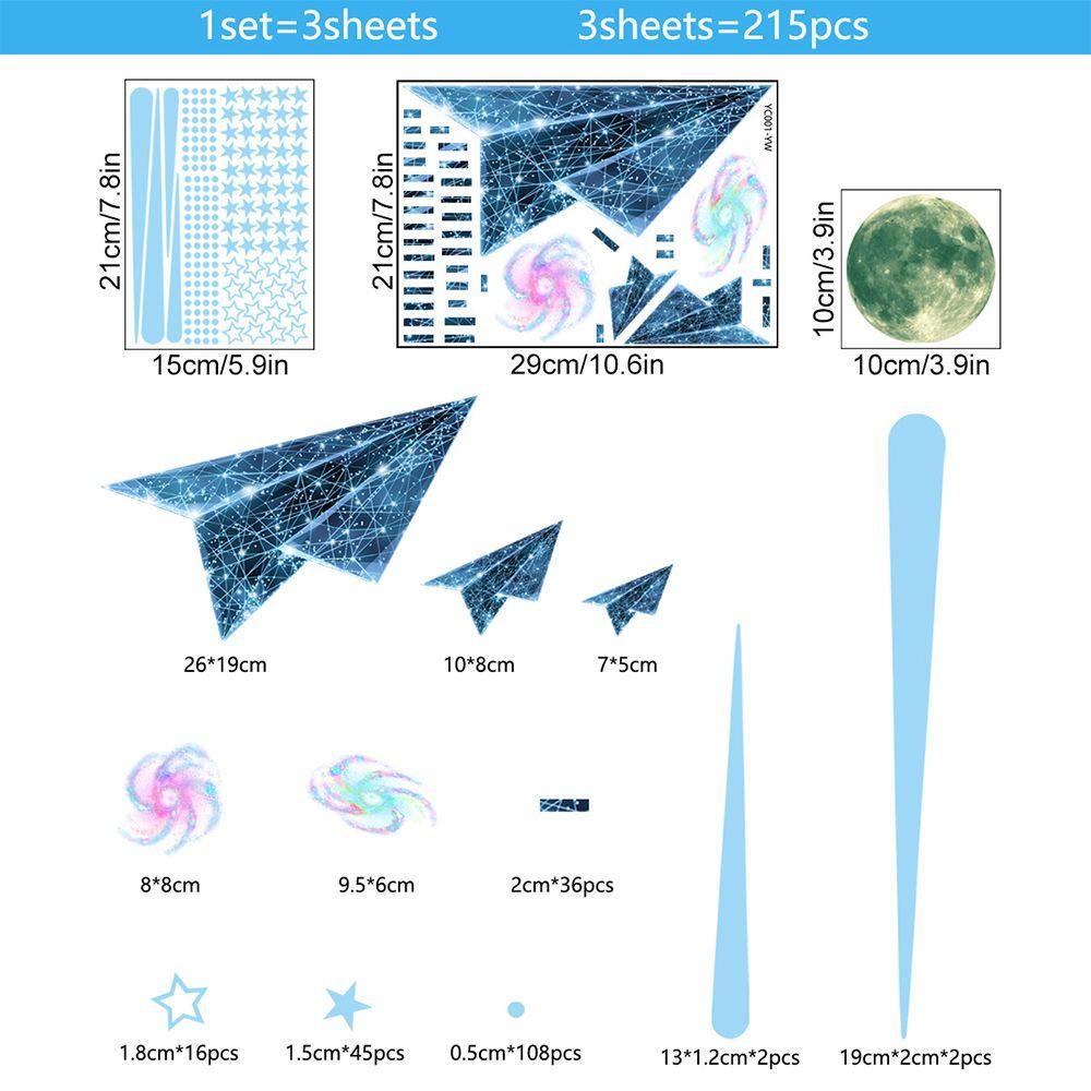 Populer Stiker Dinding Bercahaya Langit Berbintang Kamar Tidur Bulan Kosmik Dekorasi Rumah Castle Glow In The Dark