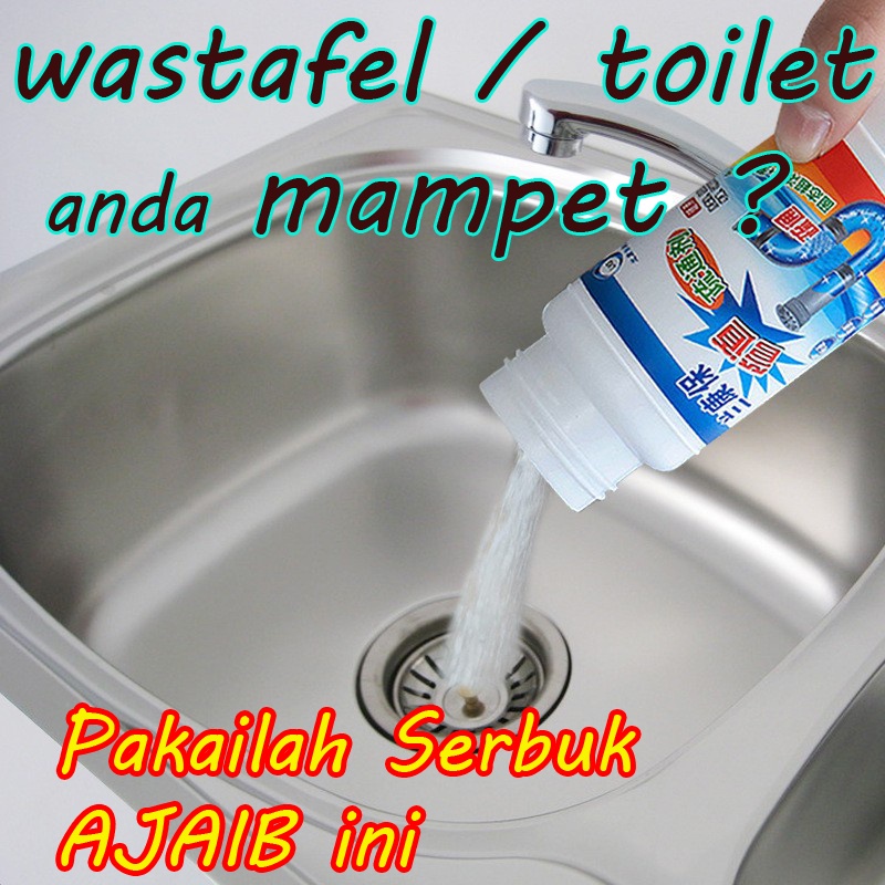 SOLUSI Serbuk Obat Penghancur Pembersih Anti Pipa Toilet WC Mampet Tersumbat Penyumbatan Saluran Air