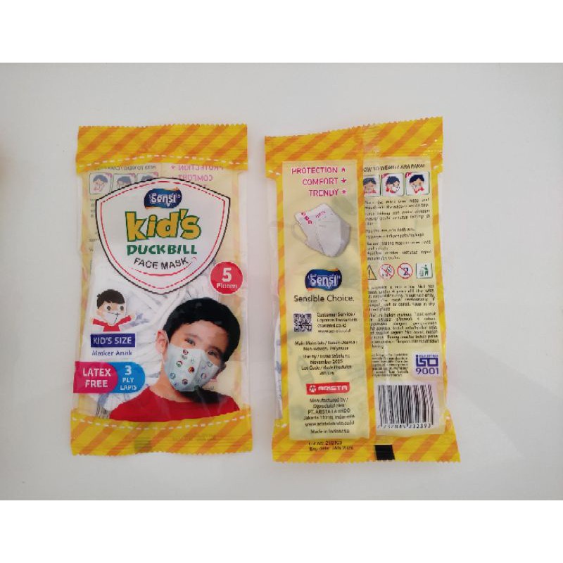 Masker Sensi Duckbill Kids Motif pack (isi 5 pcs)