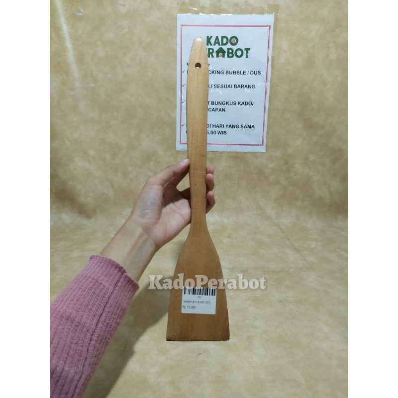 siamsi kayu segi- spatula kayu halus - spatula masak bahan kayu furnish