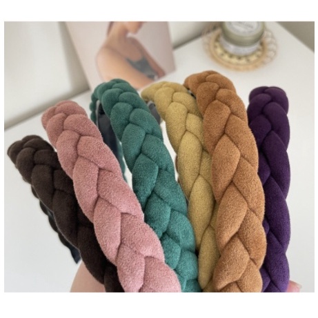BANDO DOFF KEPANG 2CM Bahan Velvet Bludru - Bandana Matte Korea Braided Headband