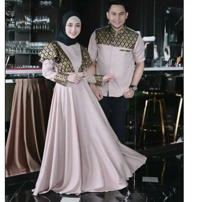Barang Pilihan.. dress gamis couple baju couple pasangan gaun pesta muslimah batik couple modern baj