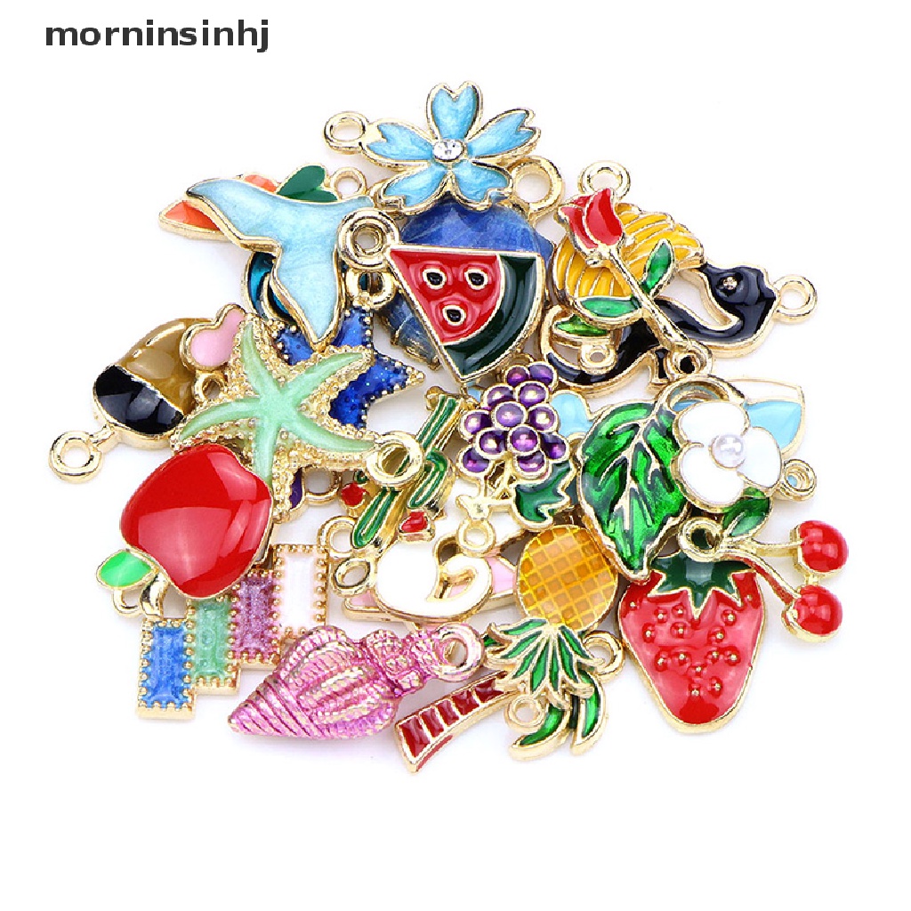 30pcs / set Liontin Enamel Charms Campuran Untuk Membuat Perhiasan