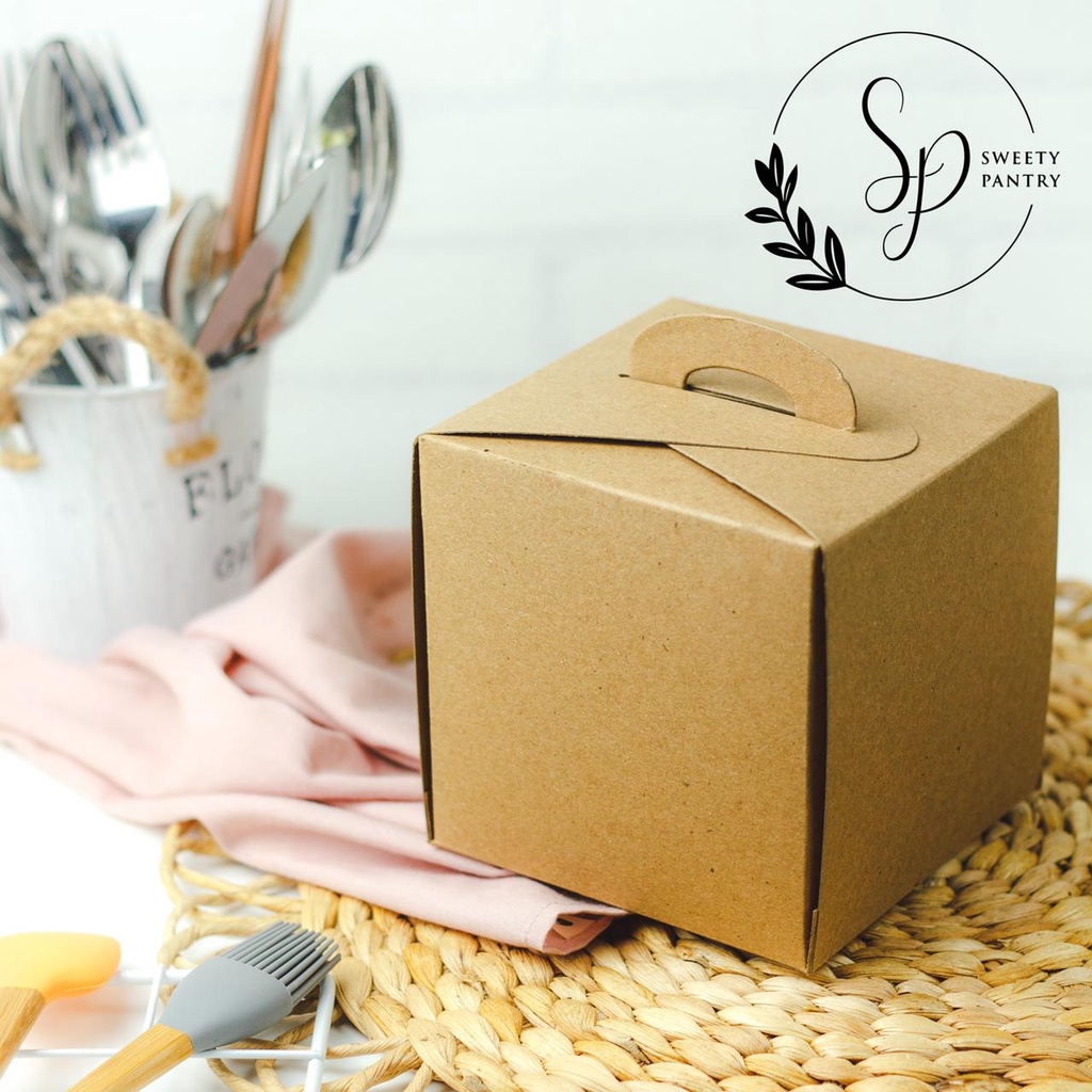 

41212 B - Dus kue / Box Toples / Packaging kue uk 12x12x12 cm Brown