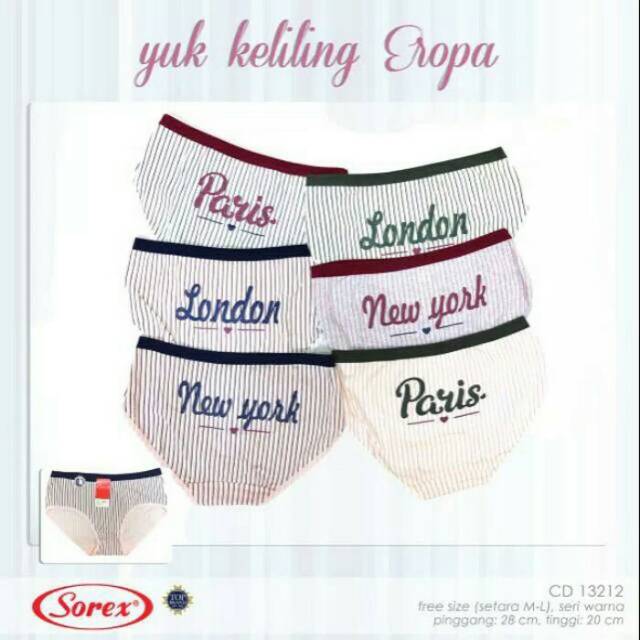  Celana  dalam  wanita  sorex 13212 6pcs Shopee Indonesia