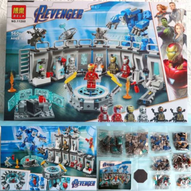 Brick avengers Superheroes Iron Man Hall of Armor