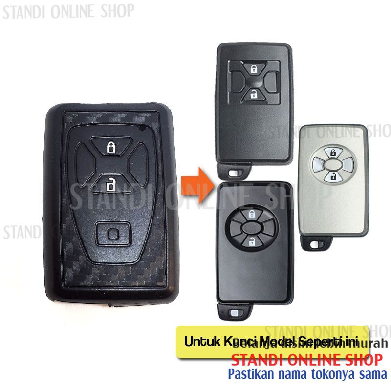 Kondom Kunci Silikon Carbon Remote Toyota Vios Yaris