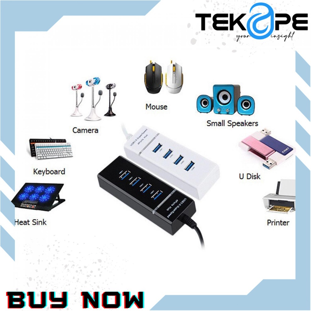 USB 4 Ports - Taffware High Speed 4 Ports USB HUB 3.0 5Gbps - 303