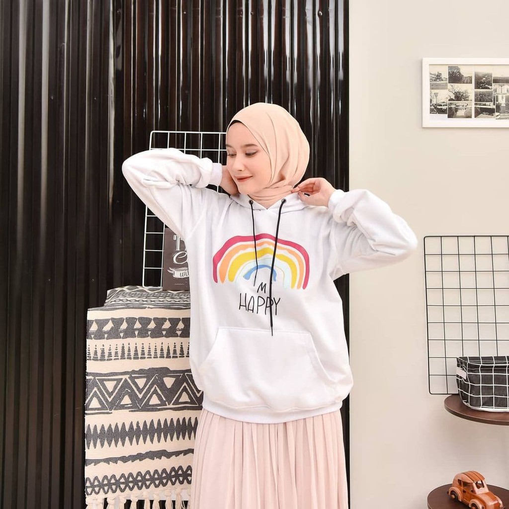 Nara.Grosir - M Happy Rainbow l Sweater Unisex