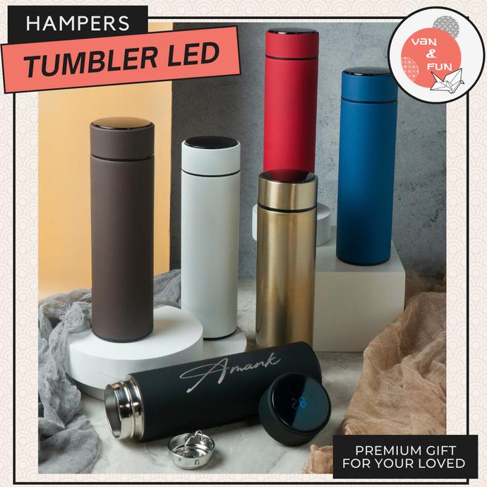 

Hampers Tumbler LED / Kado Tumbler Custom Grafir / Kado Ulang Tahun