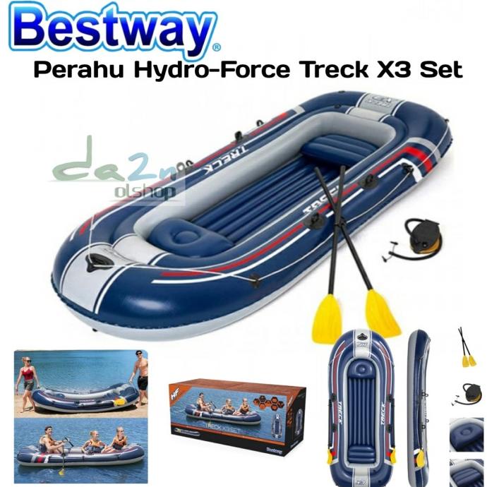 Perahu Karet Bestway 61110 Hydro- Force Treck X3 Set Boat