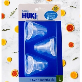 Dot Nipple HUKI Gepeng isi 3 | Nipple HUKI Gepeng Orthodontic | Empeng HUKI Gepeng